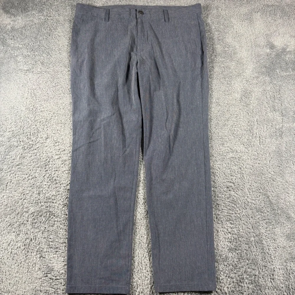 Adidas Crosshatch Golf Pants Mens 36x30 Performance Textured Stretch Blue